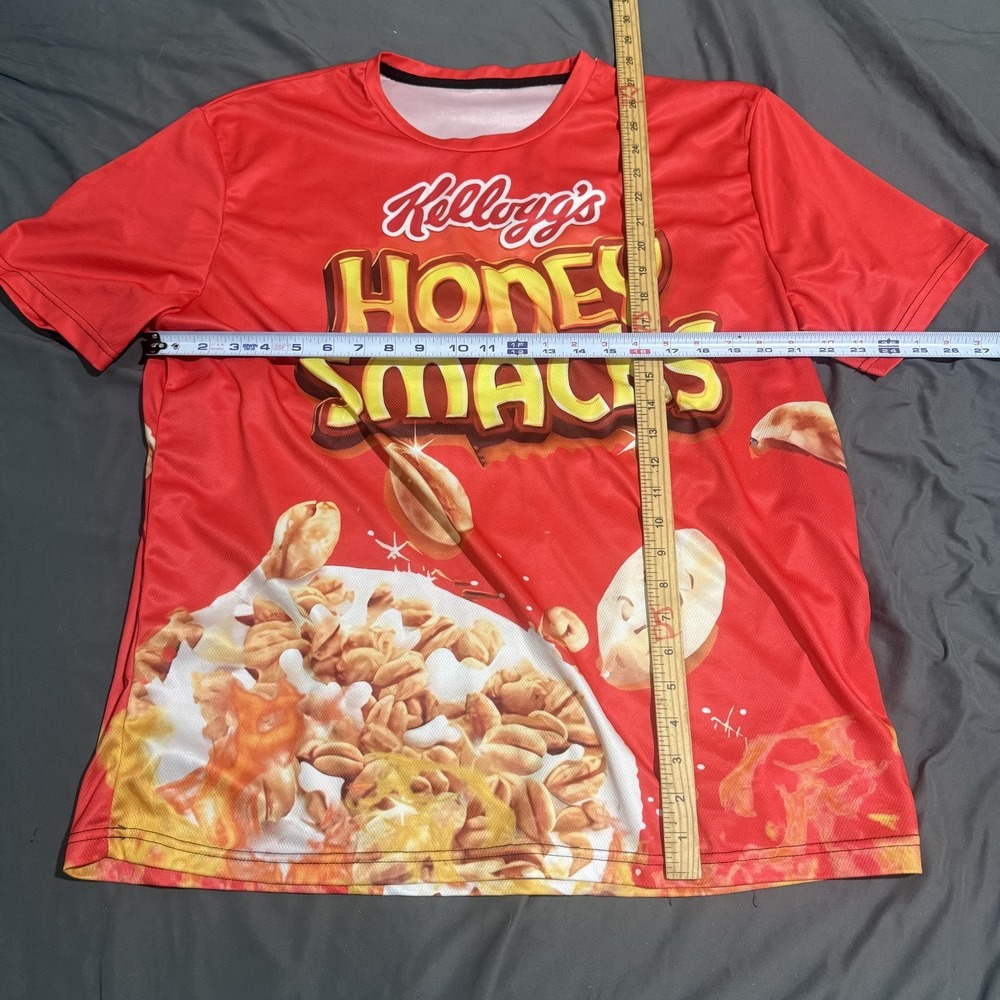 Kellogg's Shirt Mens 2XL Red Honey Smacks All Over Graphic Tee Cereal Novelty - Picture 3 of 5